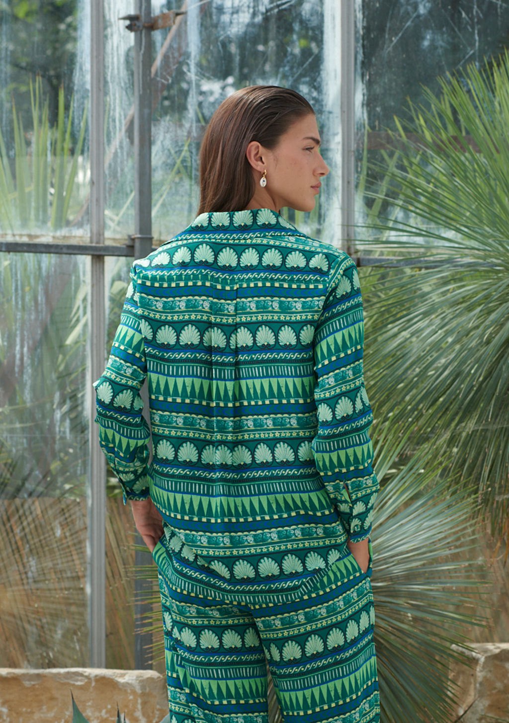 Fern Shirt Amphora Emerald