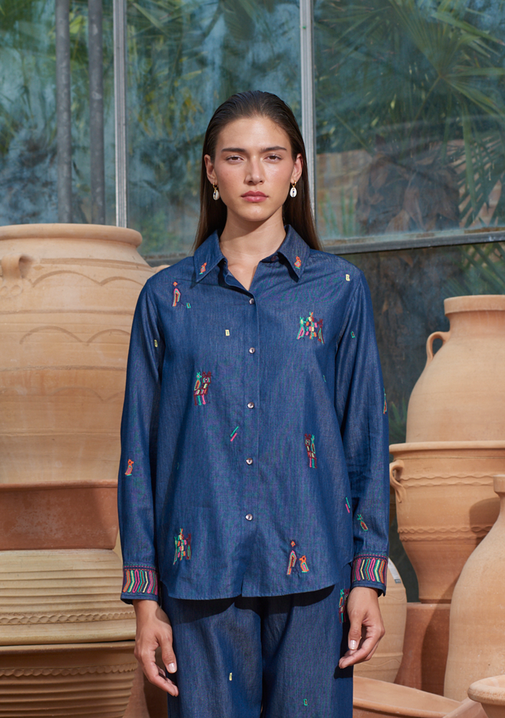 Fern Shirt with Folktale Embroidery