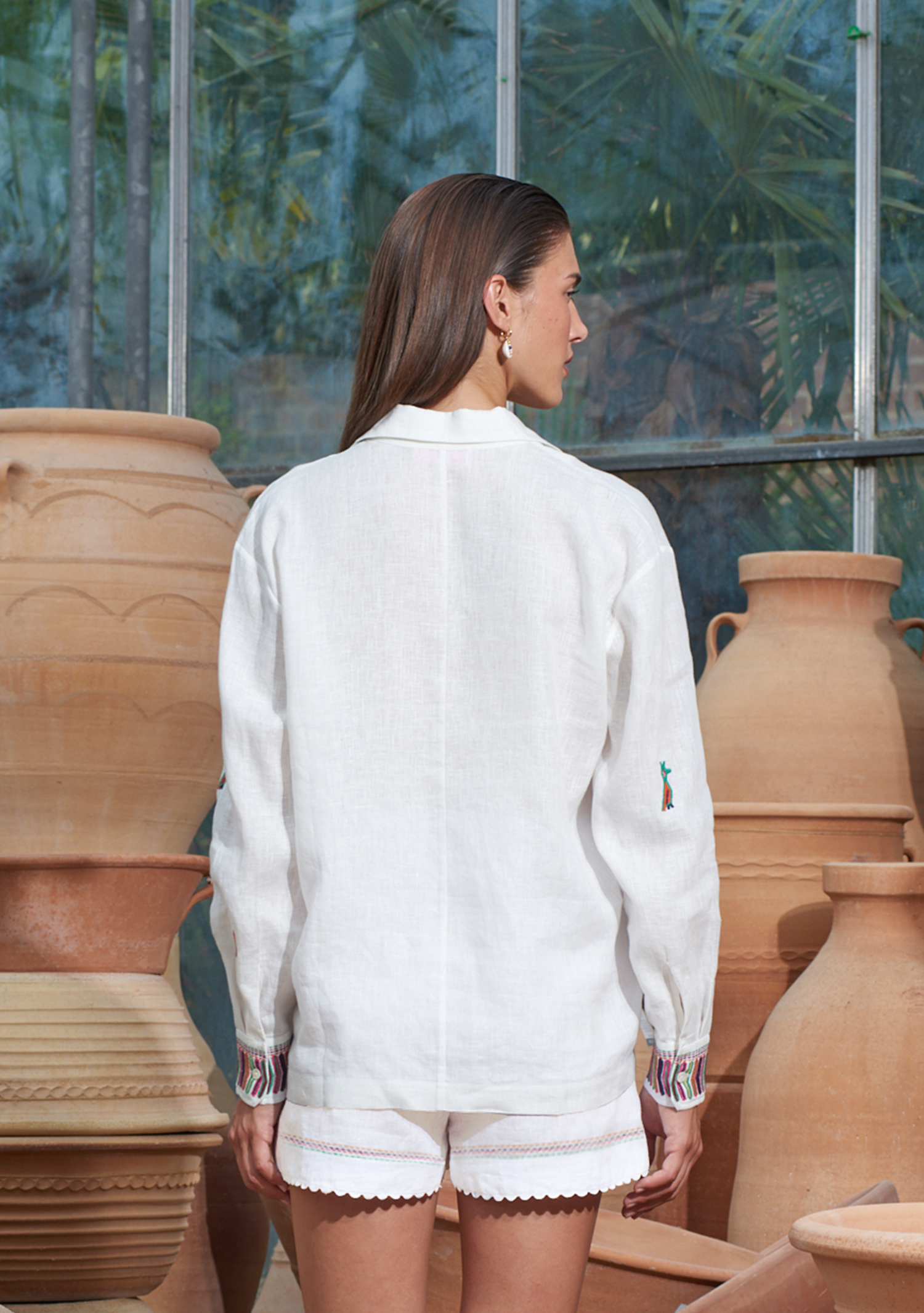 Eleni Shirt White with Folktale Embroidery