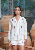 Eleni Shirt White with Folktale Embroidery