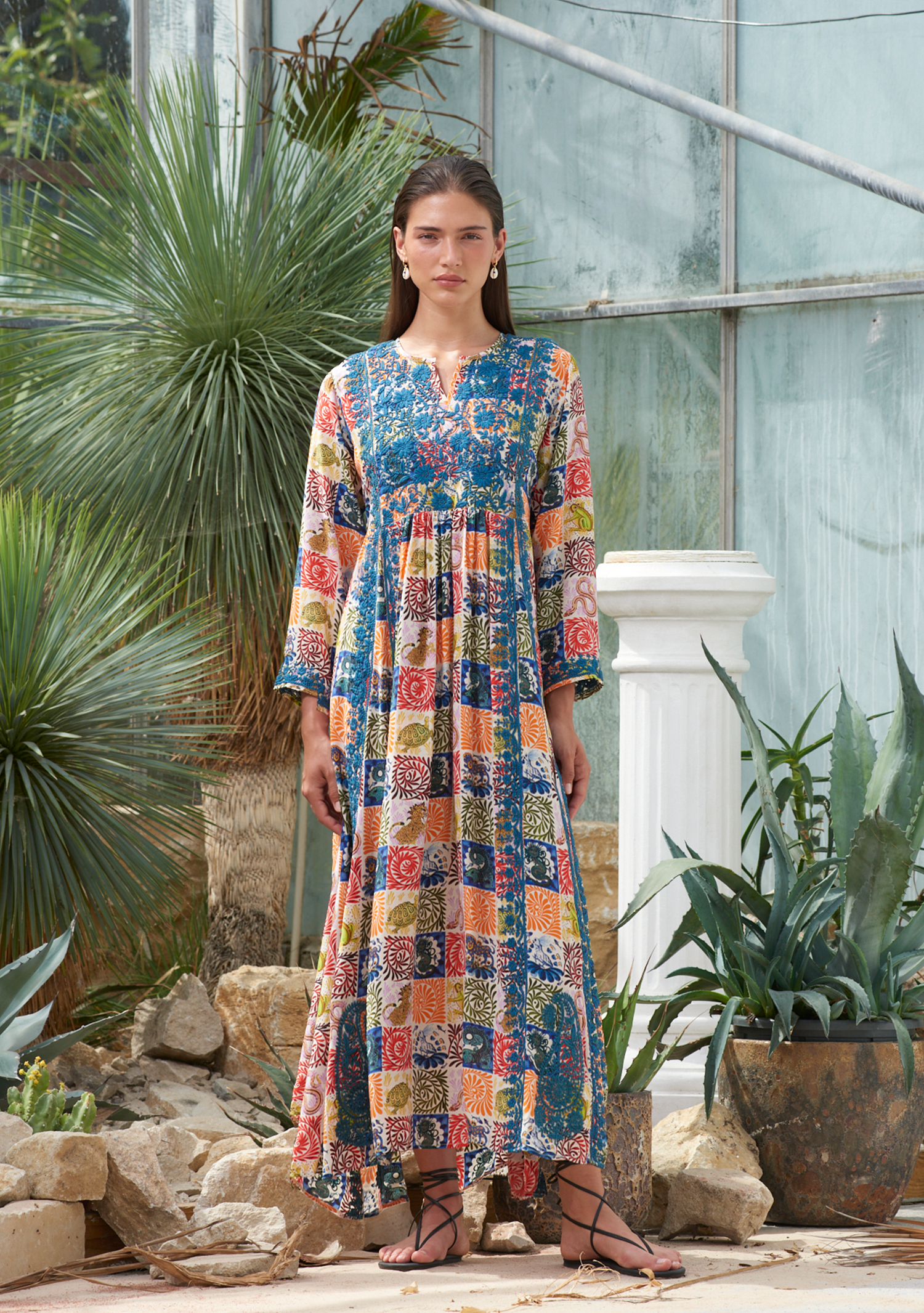 Silk Embroidered Dress Wild Tapestry