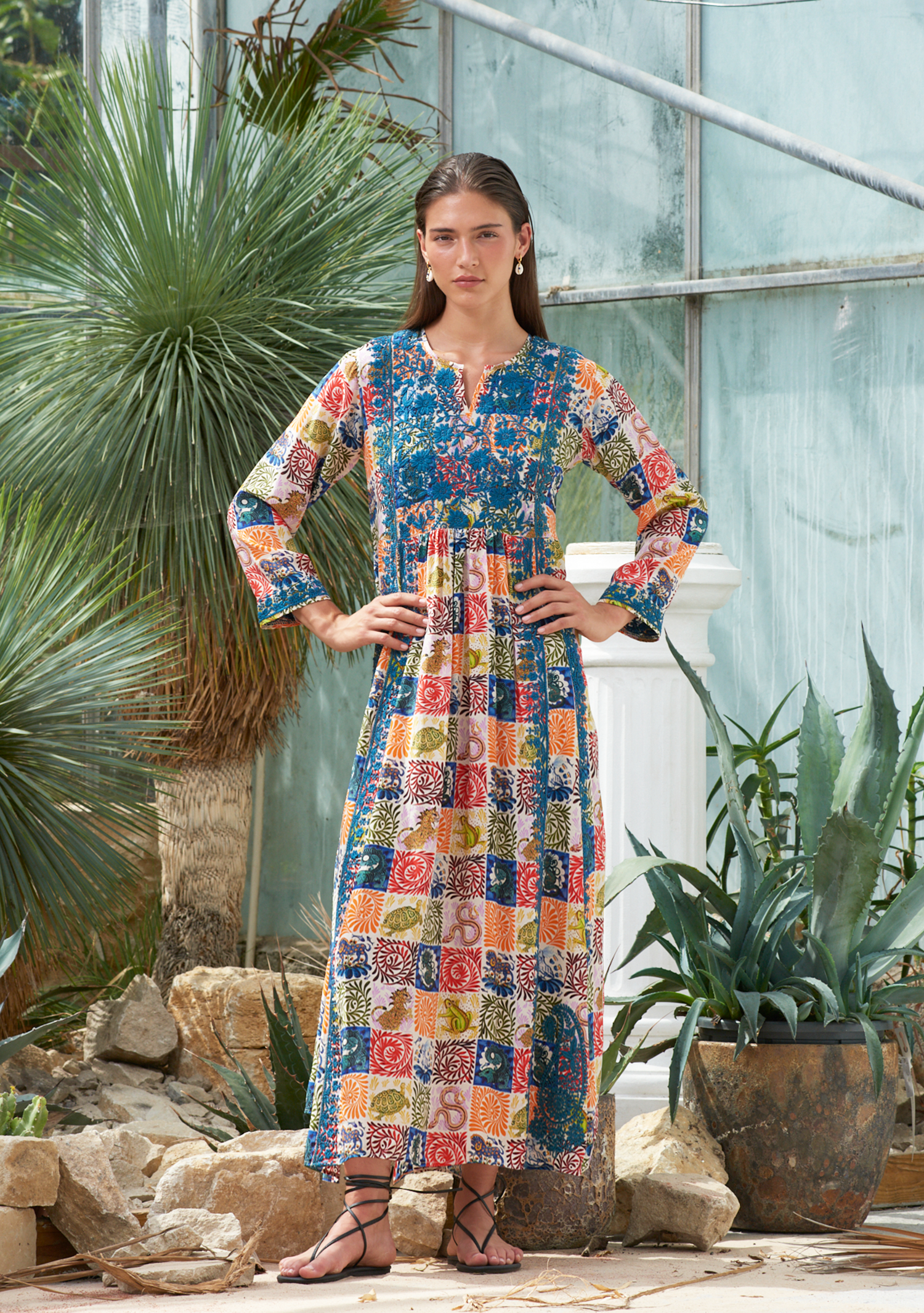 Silk Embroidered Dress Wild Tapestry