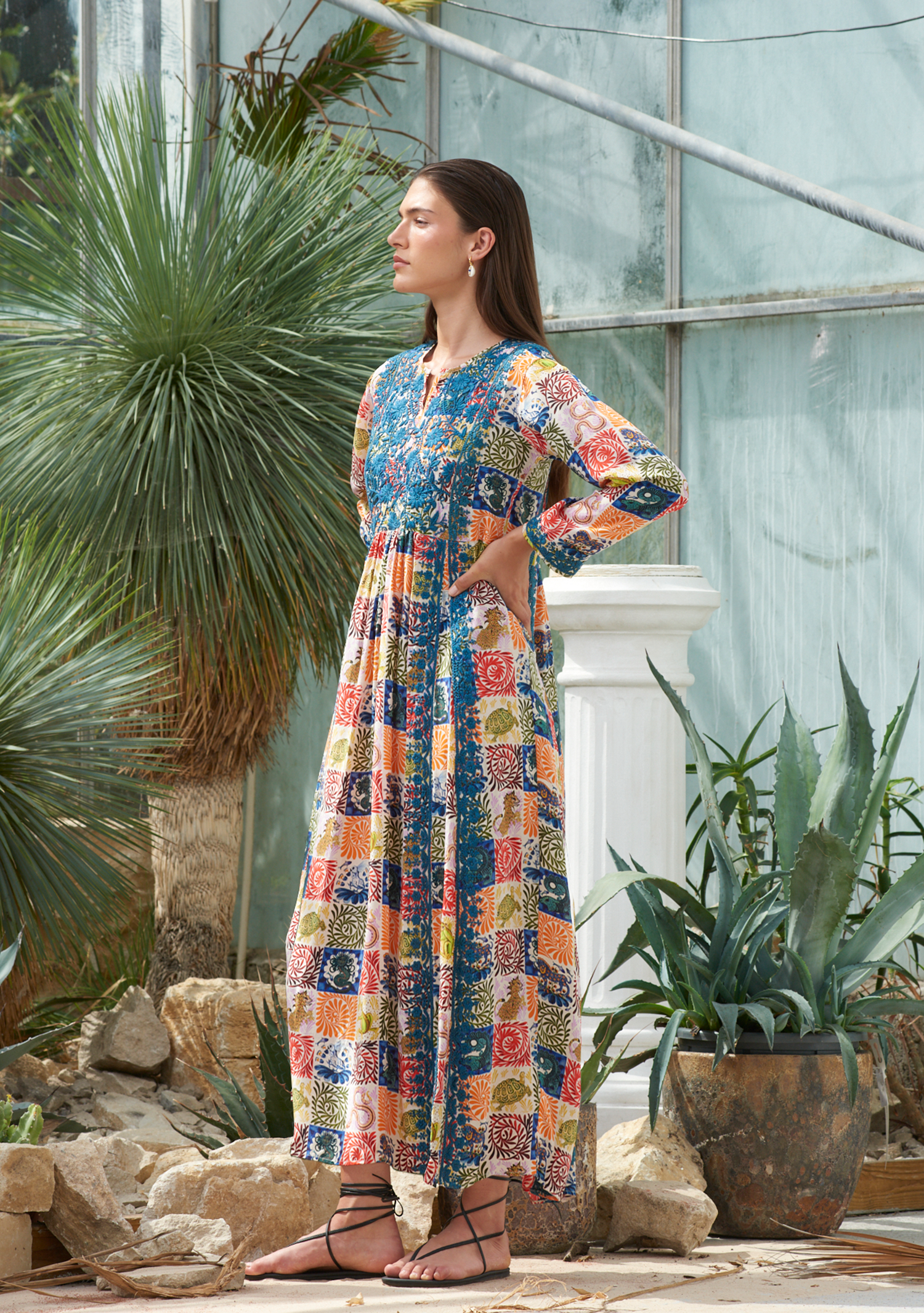 Silk Embroidered Dress Wild Tapestry