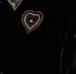 Fern Pants Velvet Black with Beaded Heart Embroidery