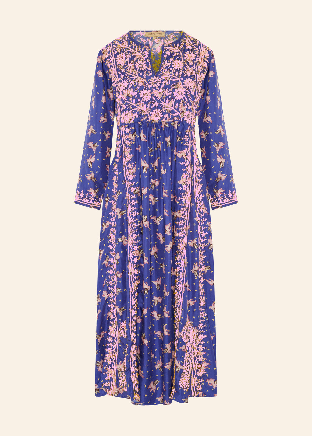 Silk Embroidered Dress Moonlight Pigs with Pink