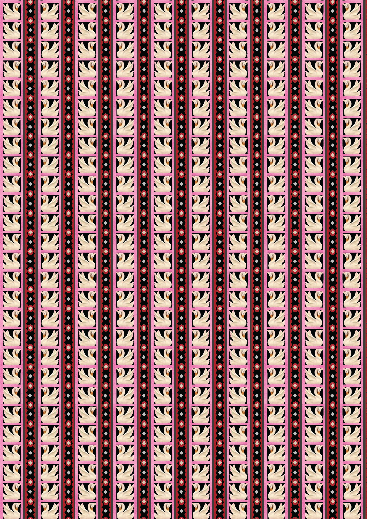 Eugenie Blouse Swan Stripe Fuchsia