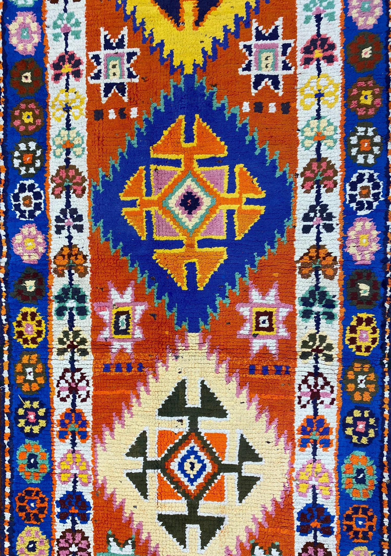 Turkish Hand Knotted Rug Orange with Multi
