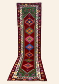 Turkish Hand Knotted Rug Burgundy with Multi