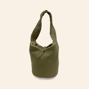 Reversible Shearling Bucket Bag Olive