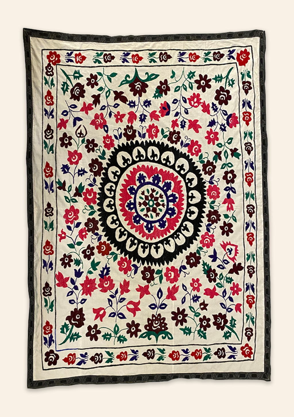 Uzbek Suzani Fabric Panel II