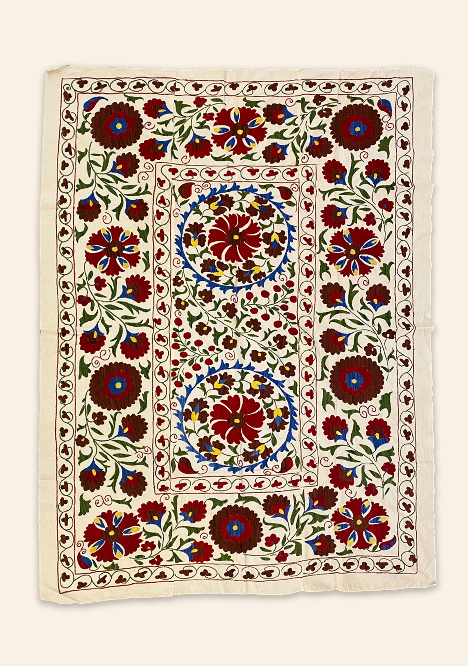 Uzbek Suzani Fabric Panel VIII