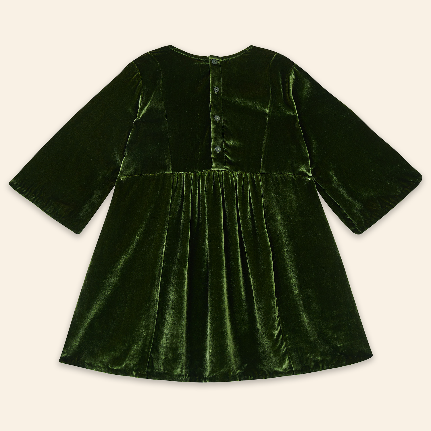 Kids Mia Dress Green Velvet