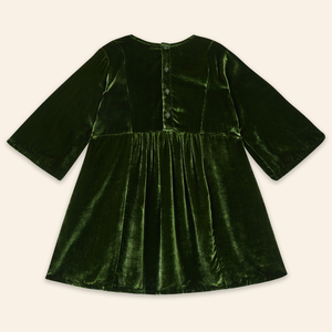 Kids Mia Dress Green Velvet
