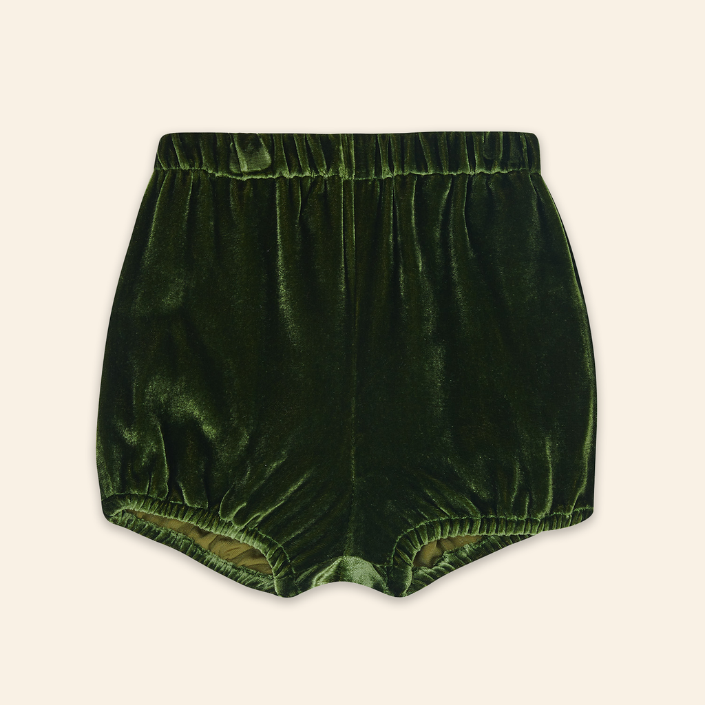 Kids Mia Dress Green Velvet