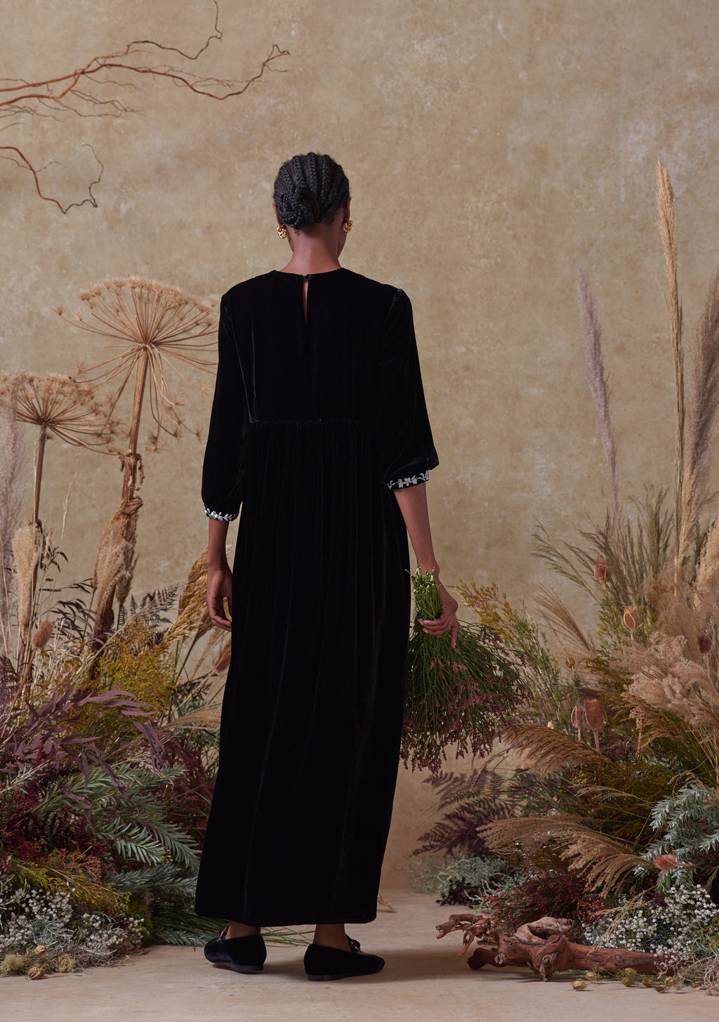 Touba Dress Black with Silver