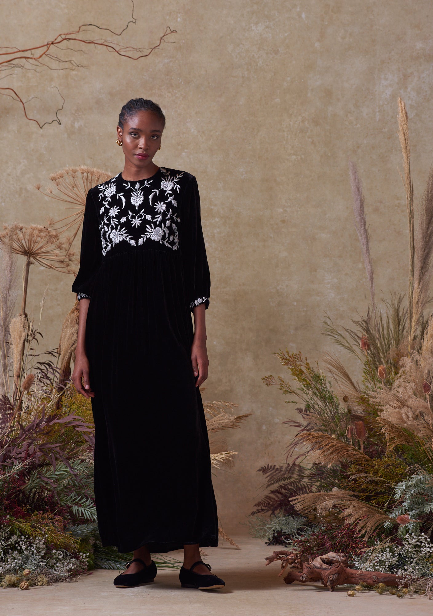 Touba Dress Black with Silver