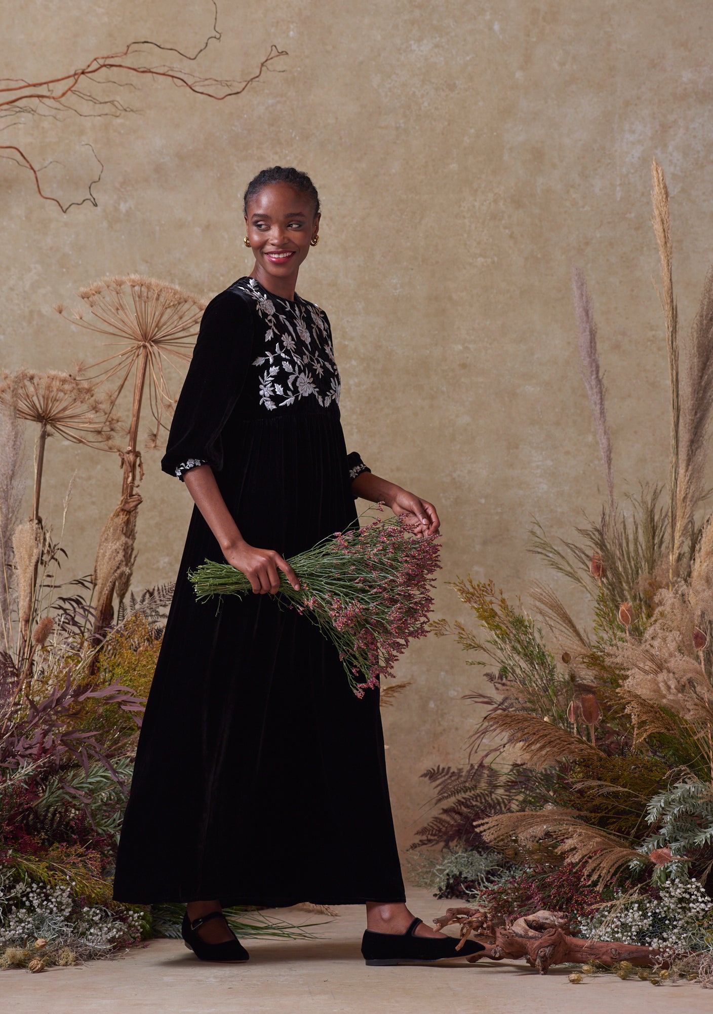 Touba Dress Black with Silver