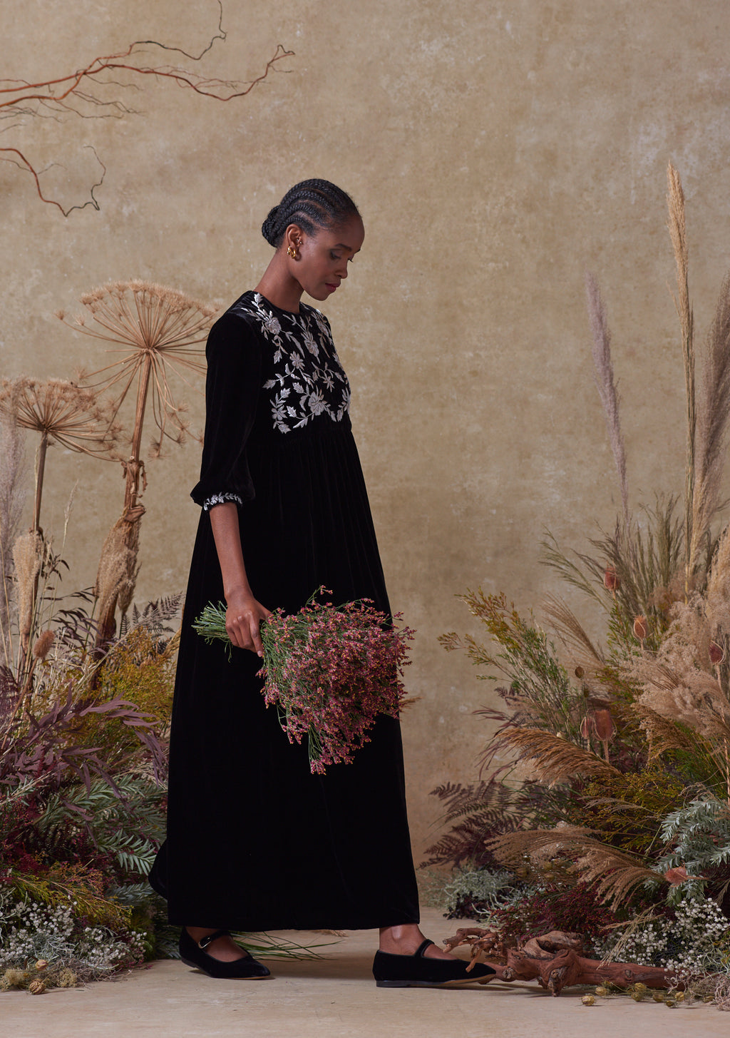 Touba Dress Black with Silver