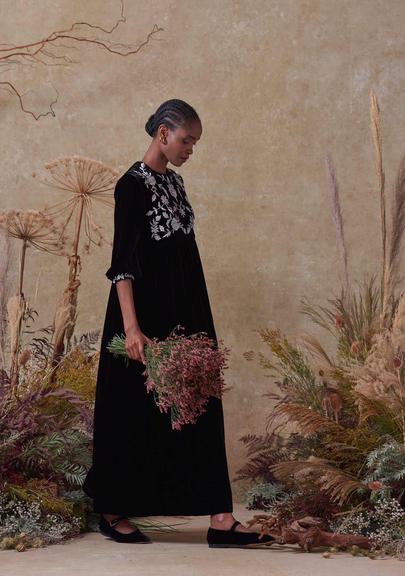 Touba Dress Black with Silver