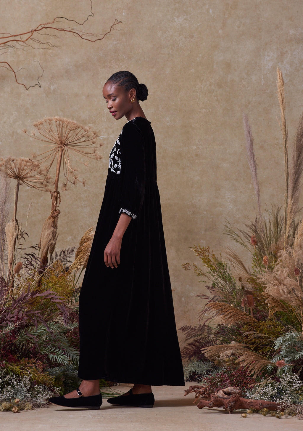 Touba Dress Black with Silver