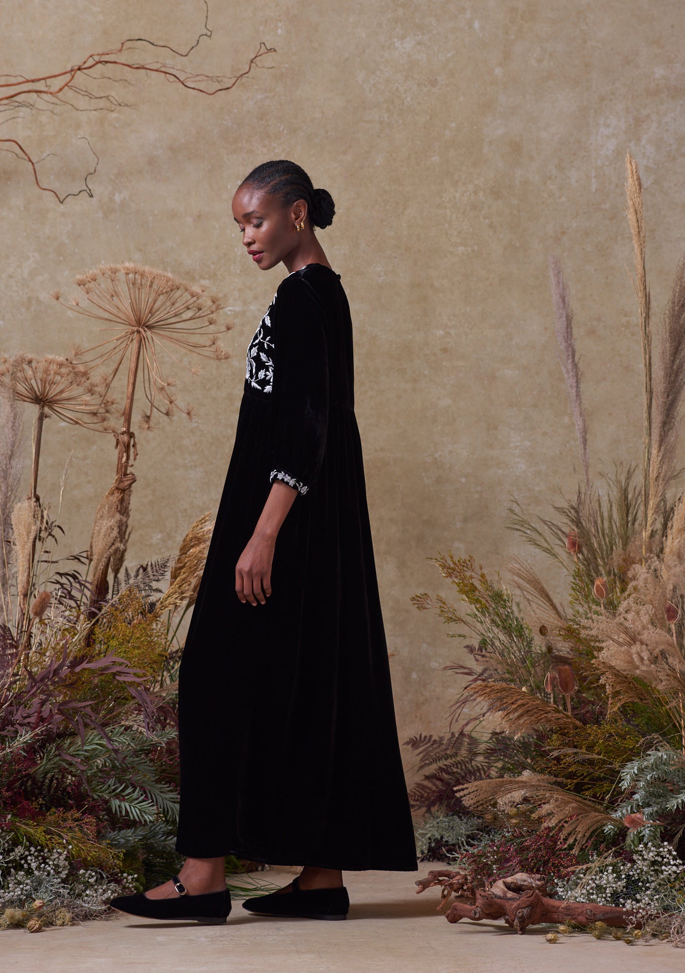 Touba Dress Black with Silver