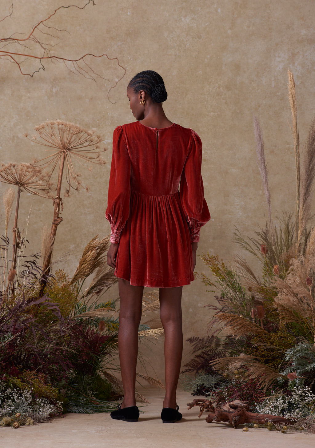 Emma Dress Pink with Mushroom Embroidery