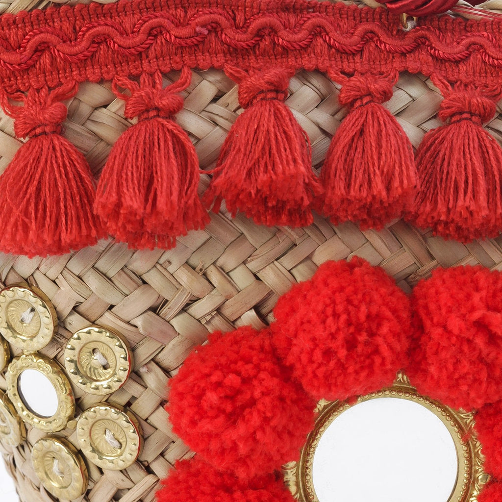 Sicilian Basket Fringe Medium Red