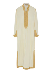 Alia Dress Ivory with Gold