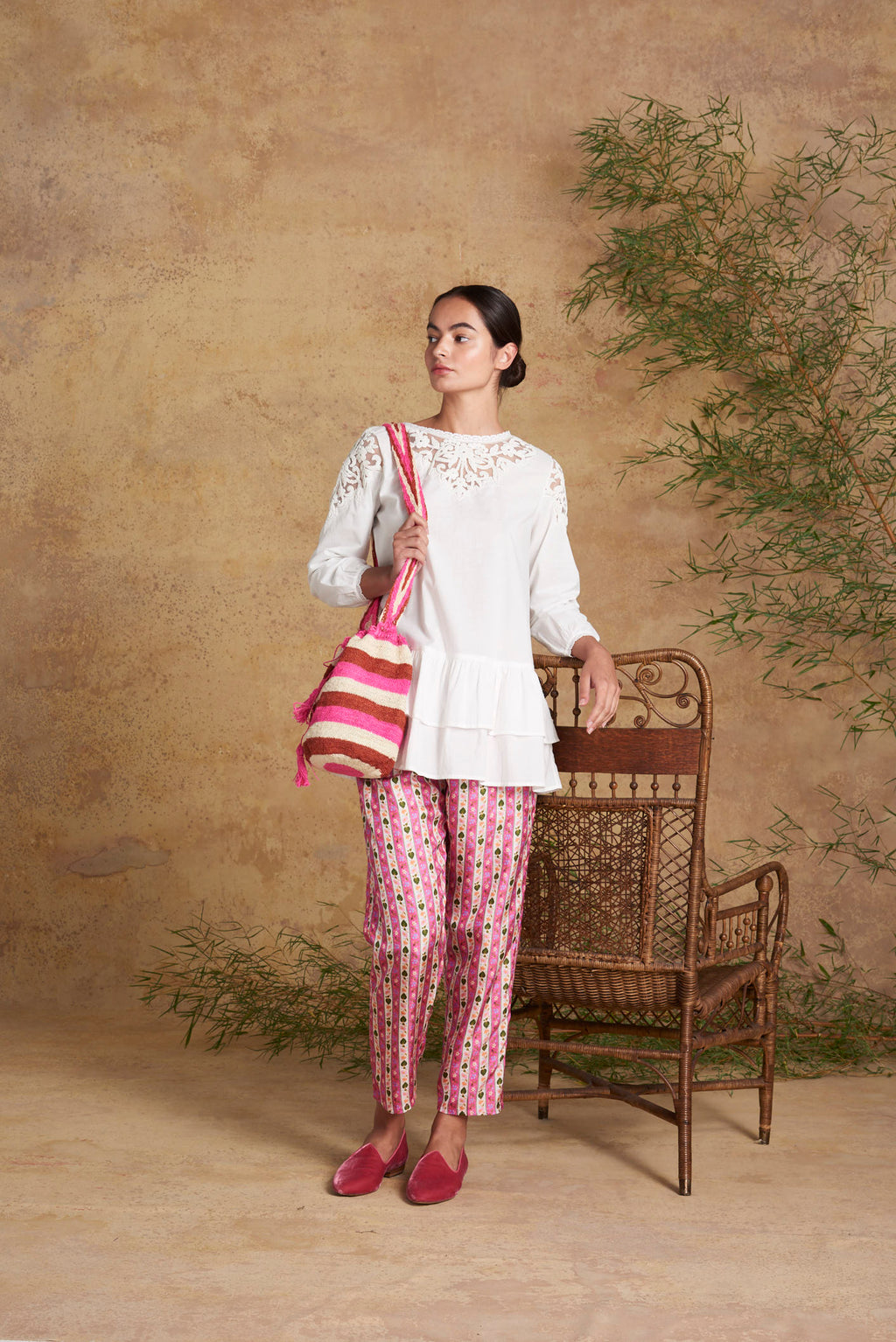 Rainbow Fique Mochila Red and Pink