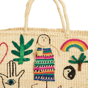 Mexican hot sale straw bag