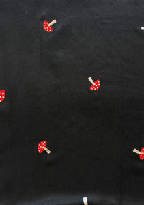 Mushroom Embroidered Shawl Black