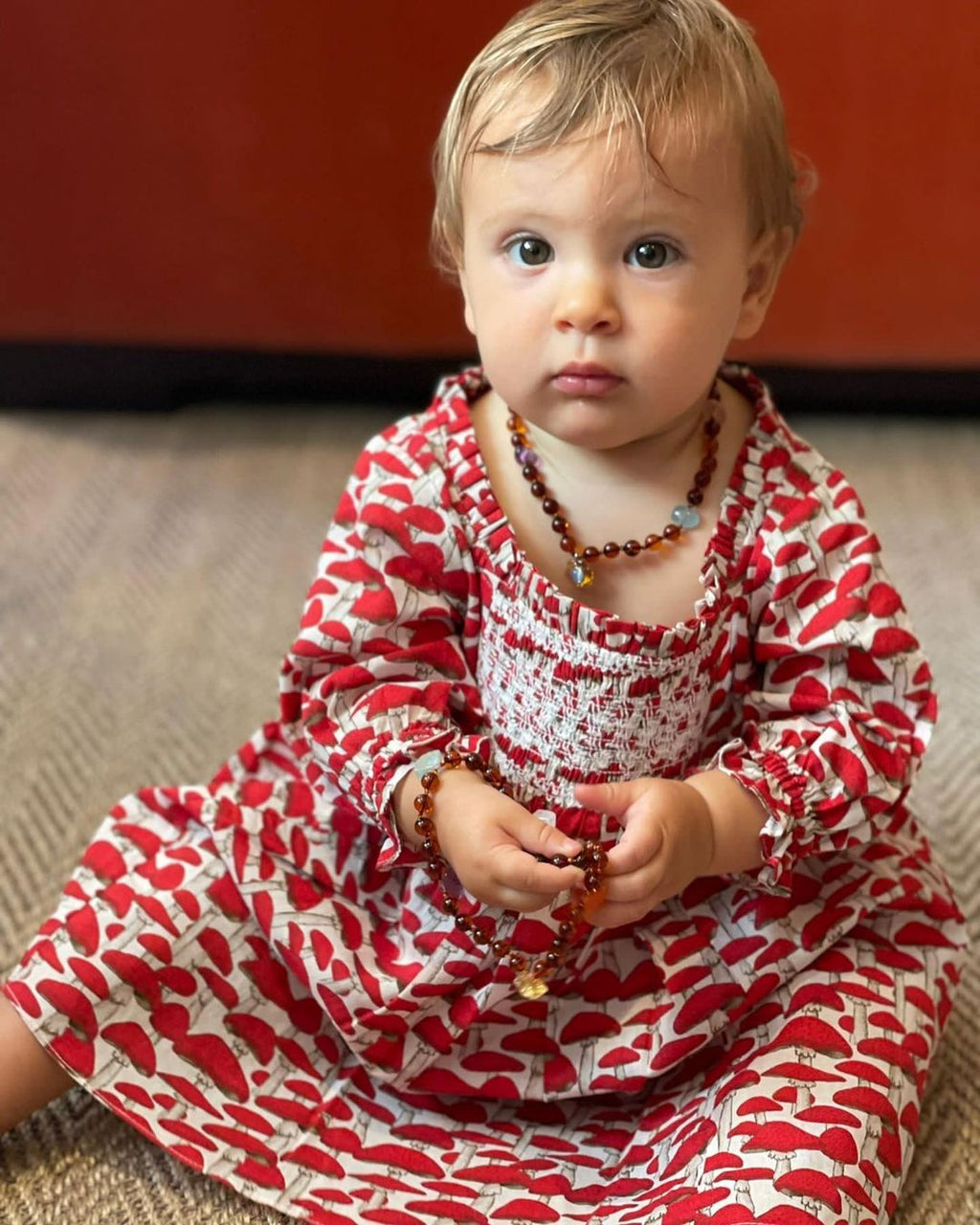 Kids Julieta Dress Red Mushroom