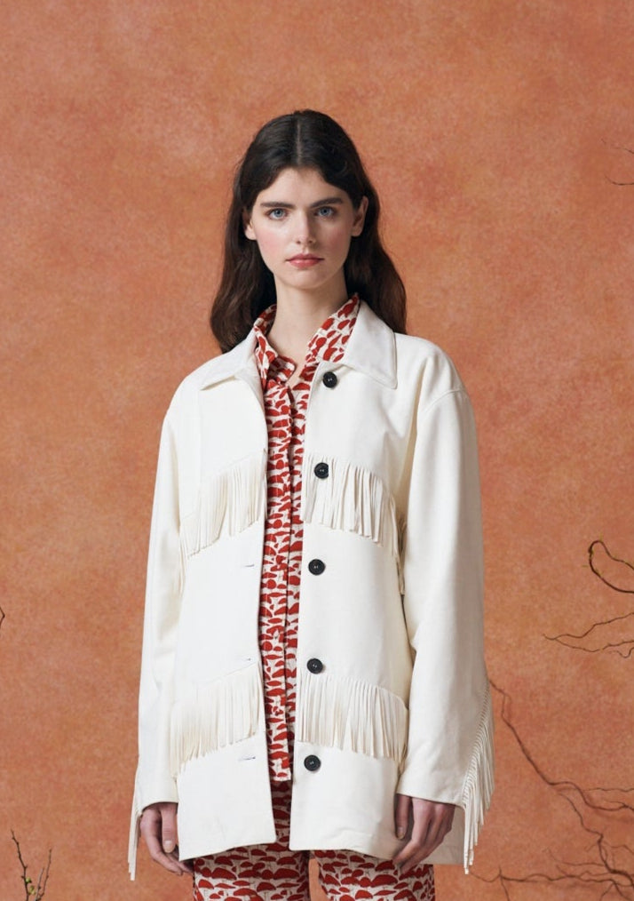 PREORDER Koko Fringe Jacket White