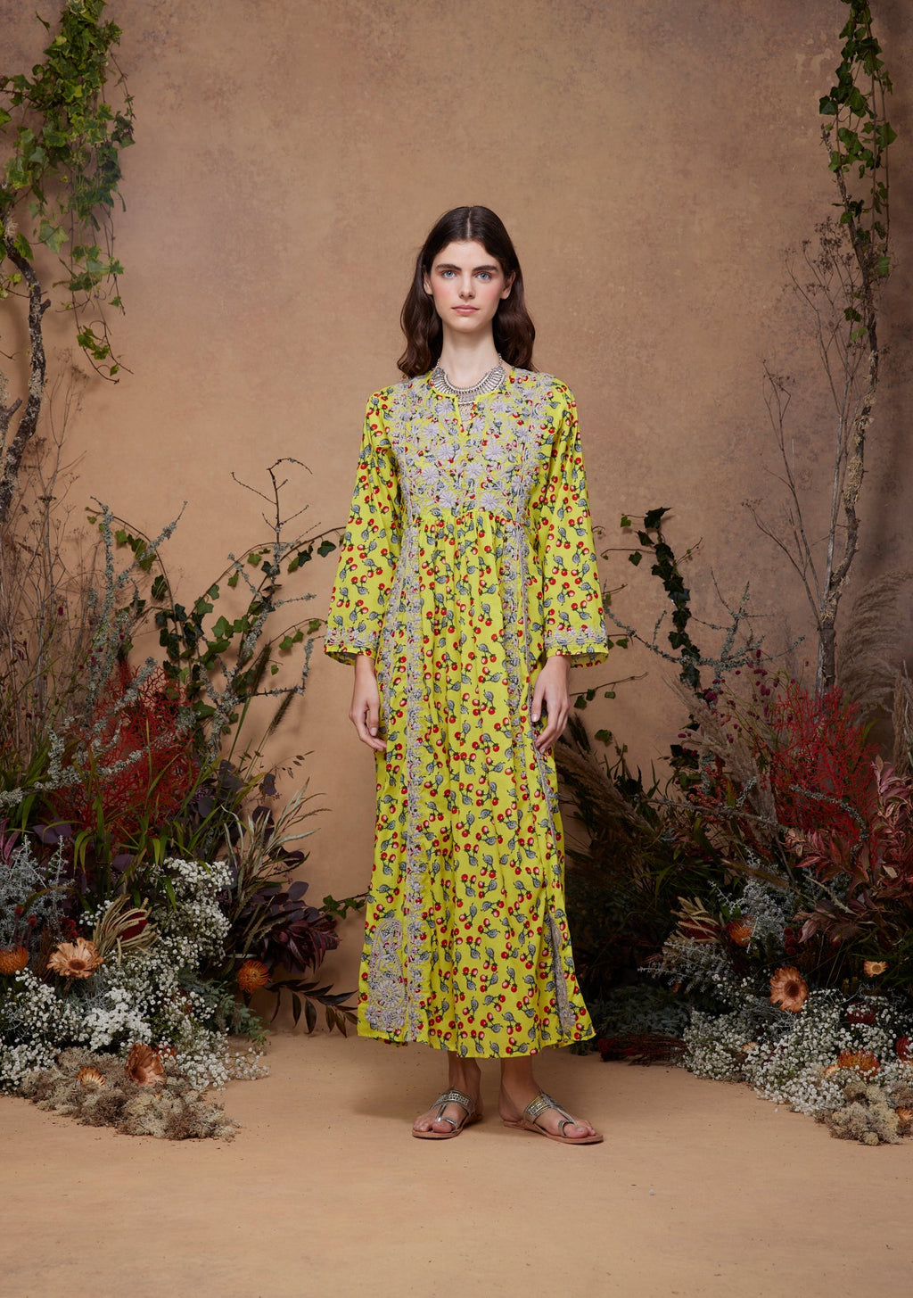 Cotton Embroidered Dress Berry Snail Acid
