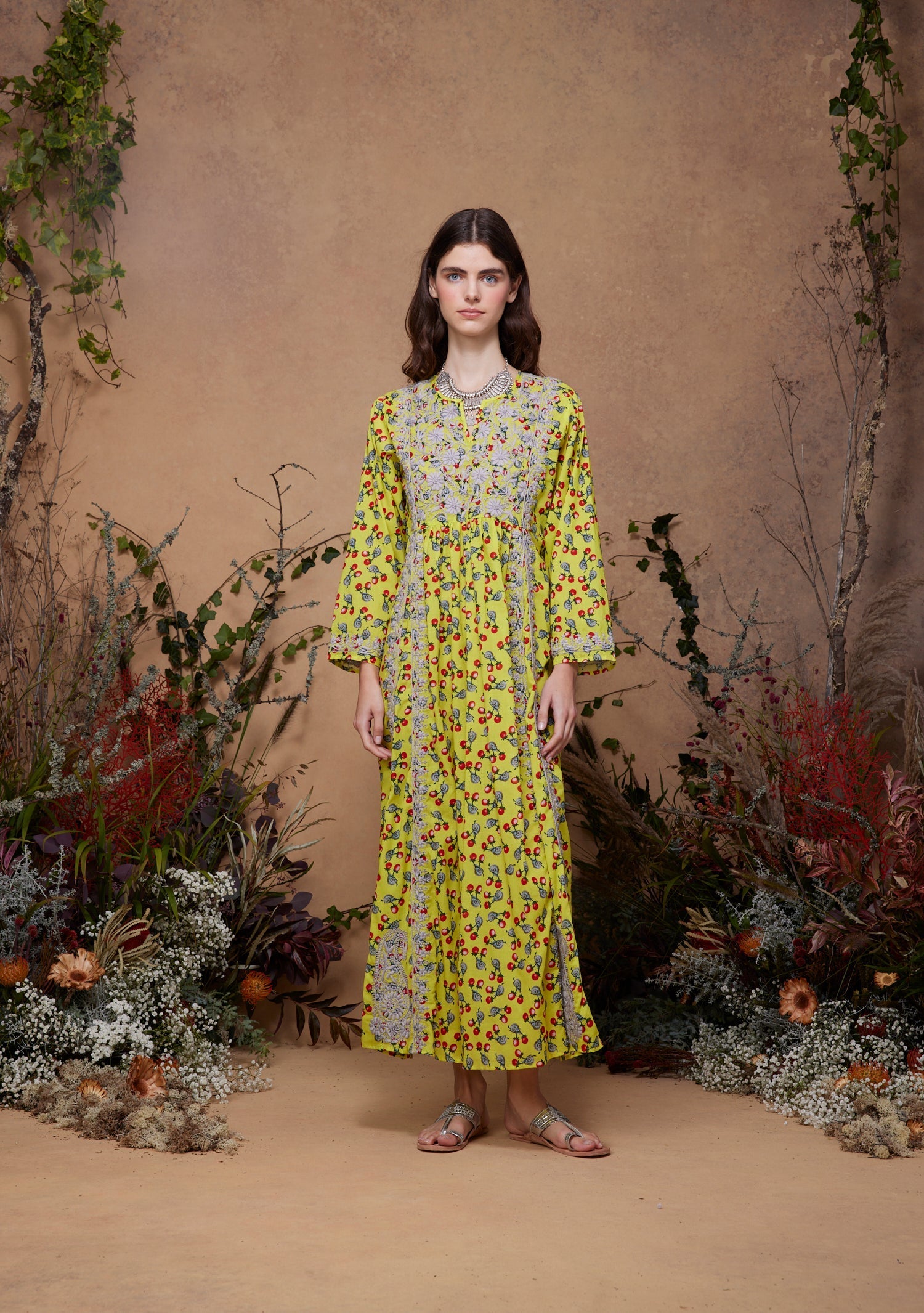 Cotton Embroidered Dress Berry Snail Acid