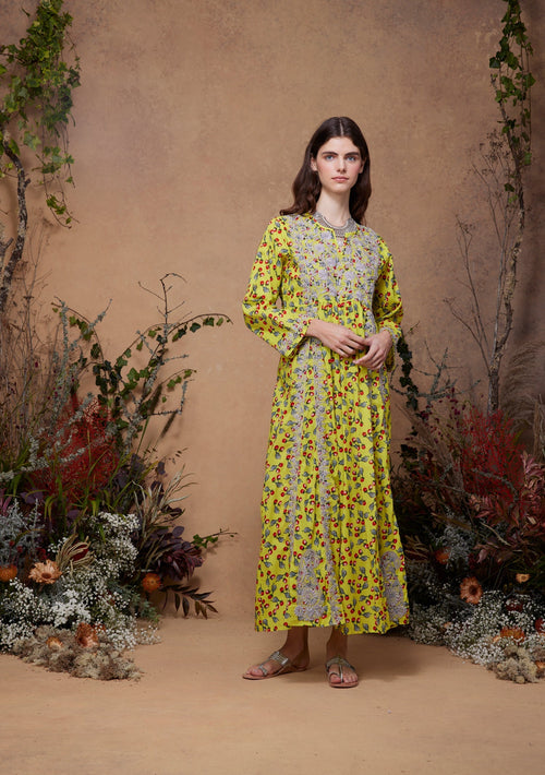 Cotton Embroidered Dress Berry Snail Acid