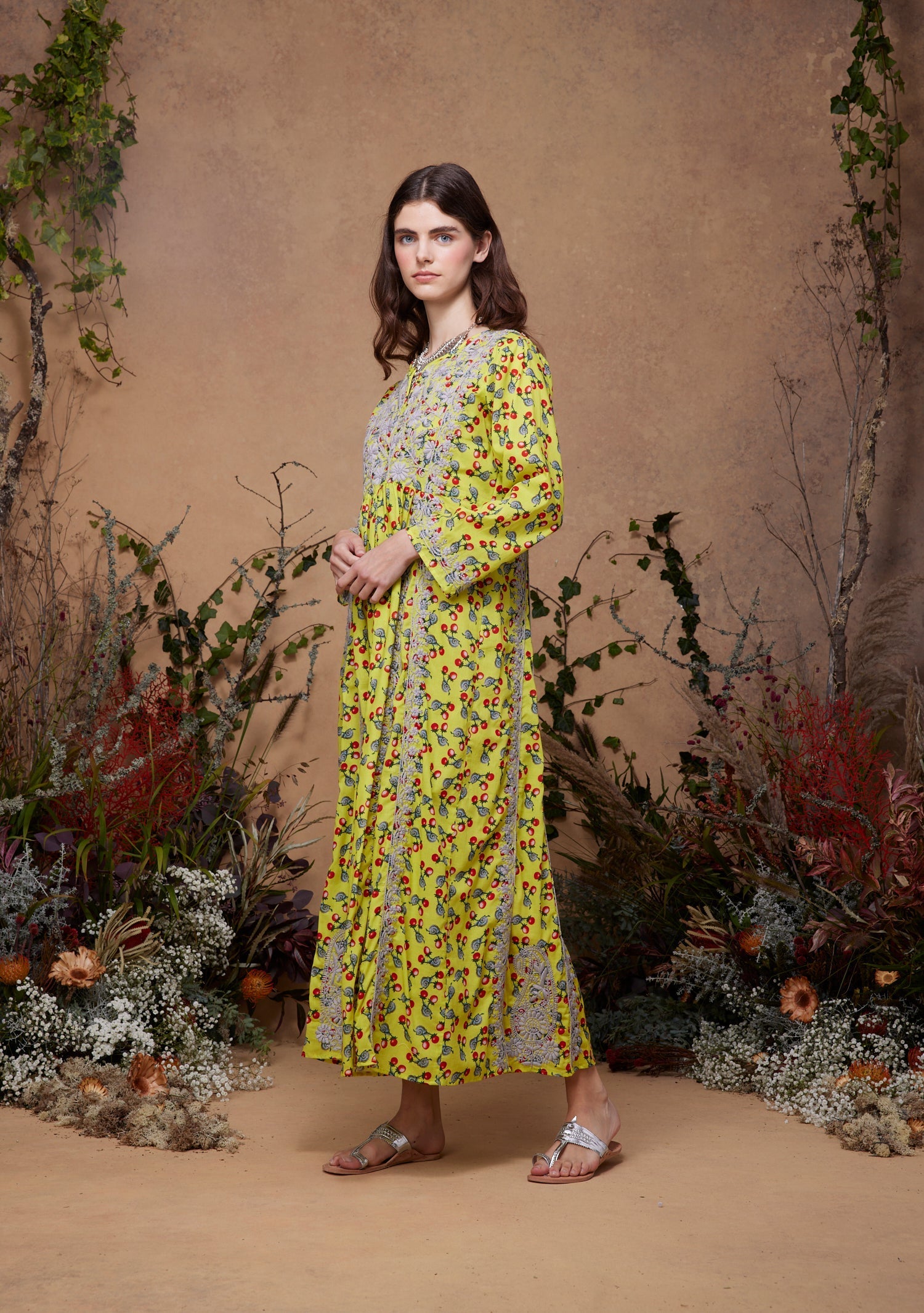 Cotton Embroidered Dress Berry Snail Acid