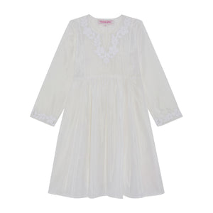 Kids Embroidered Dress White