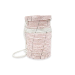 Harare Beaded Bag Shell Pink with White