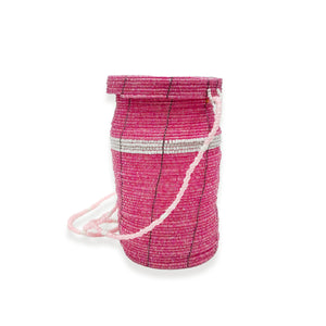 Harare Beaded Bag Pink with White
