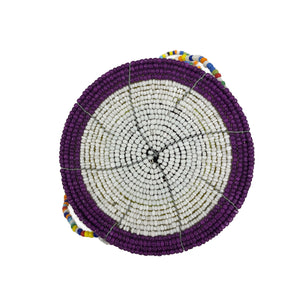 Harare Beaded Bag Purple with Yellow