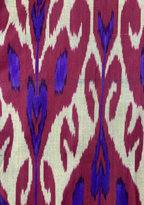 Uzbek Ikat Kaftan Magenta and Purple