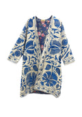 Uzbek Suzani Coat White with Blue II