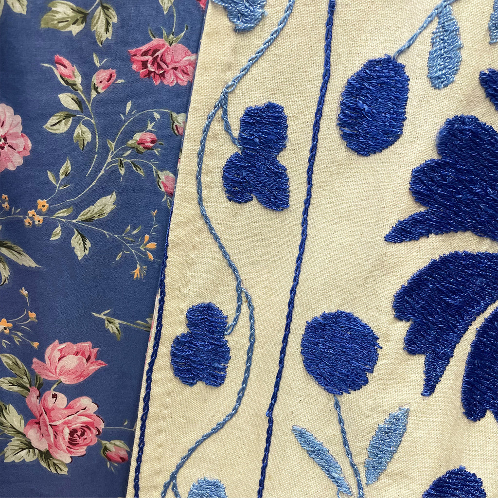 Uzbek Suzani Coat White with Blue II