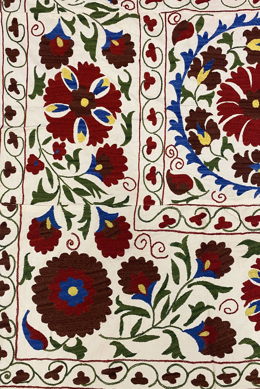 Uzbek Suzani Fabric Panel VIII