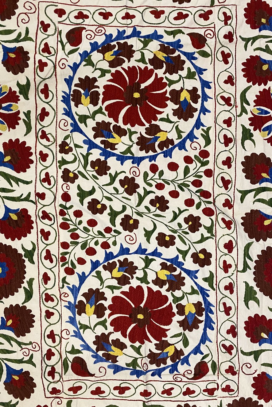 Uzbek Suzani Fabric Panel VIII