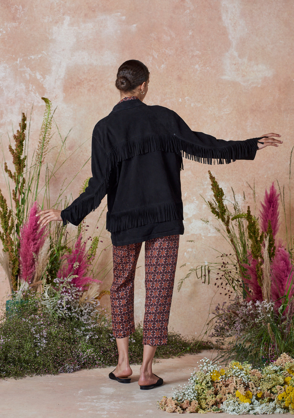 Koko Fringe Jacket Black