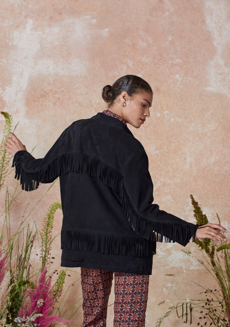 Koko Fringe Jacket Black
