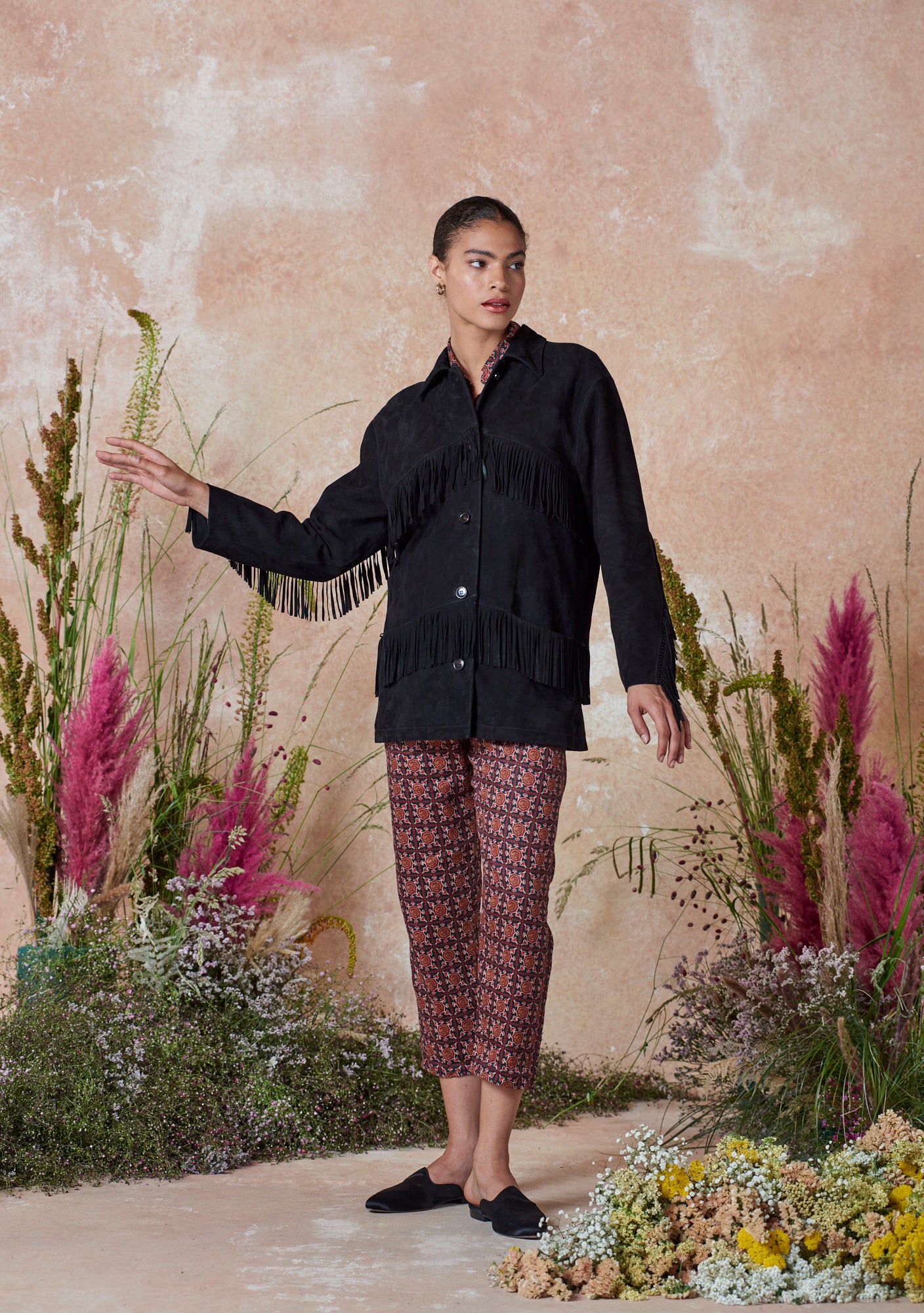 Koko Fringe Jacket Black