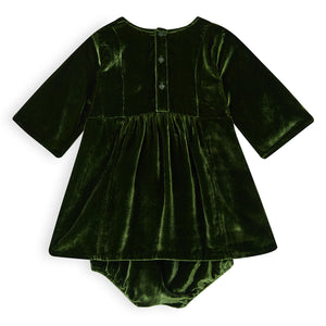Kids Mia Dress Green Velvet